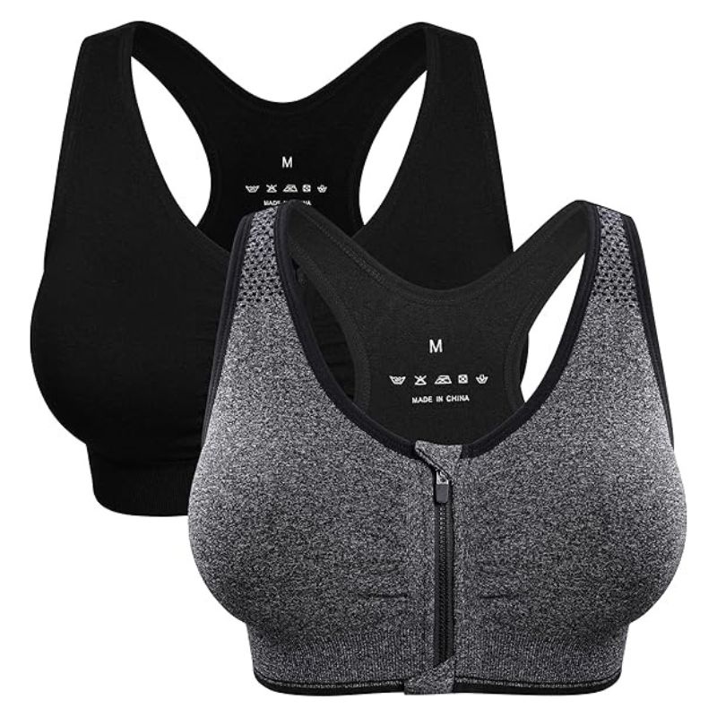 Women's Zip Front Sports Bra image
